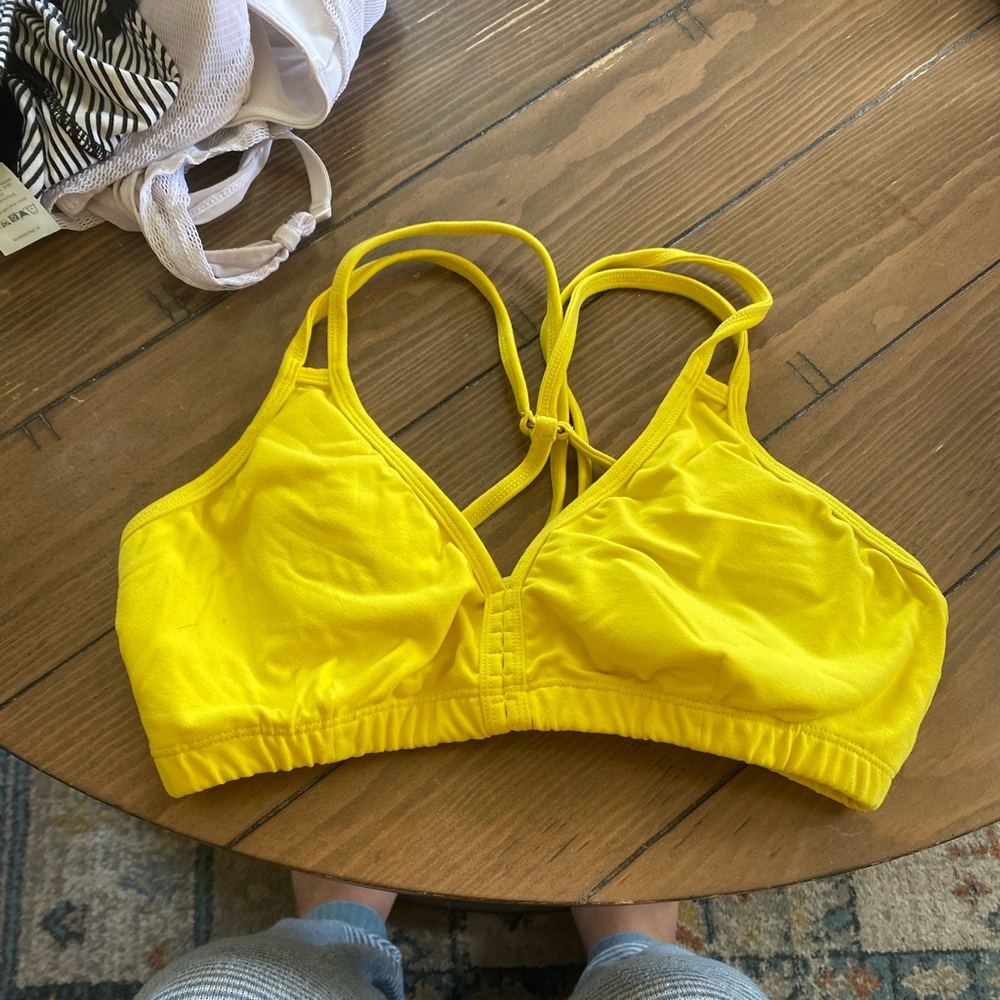 Yellow Stretchy Criss-Cross Bra Intimates